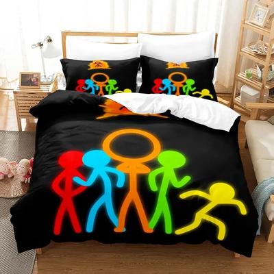 Set Biancheria da Letto Anime Alan Becker Stampato 3D, Copripiumino Trapunta Set Letto Copripiumino Federa, Dimensioni King Queen Twin Ragazzi Ragazze