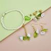 30pcs Leaf Shape Green Acrylic Leaf Beads Charms Leaf Shape Beads  Necklace Accessories