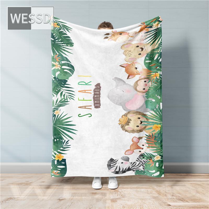 Kawaii Children Cartoon Blanket Animal Flannel Fleece Blanket Super Soft Nordic Bed Cover Bedspread Cute Gift