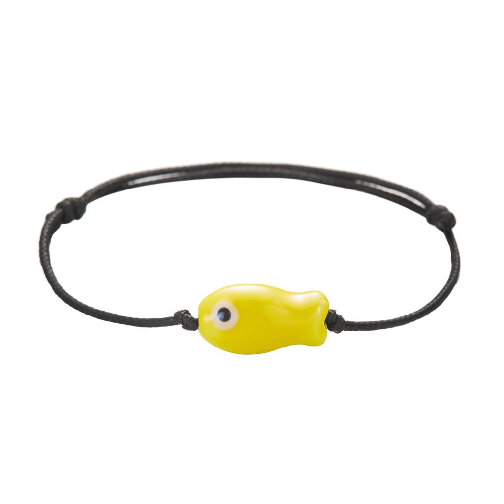 Lucky Cartoon Ceramic Fish Bracelet for Women Men Fashion Handmade Braided Adjustable Bracelet Simple Couple Jewelry Gifts