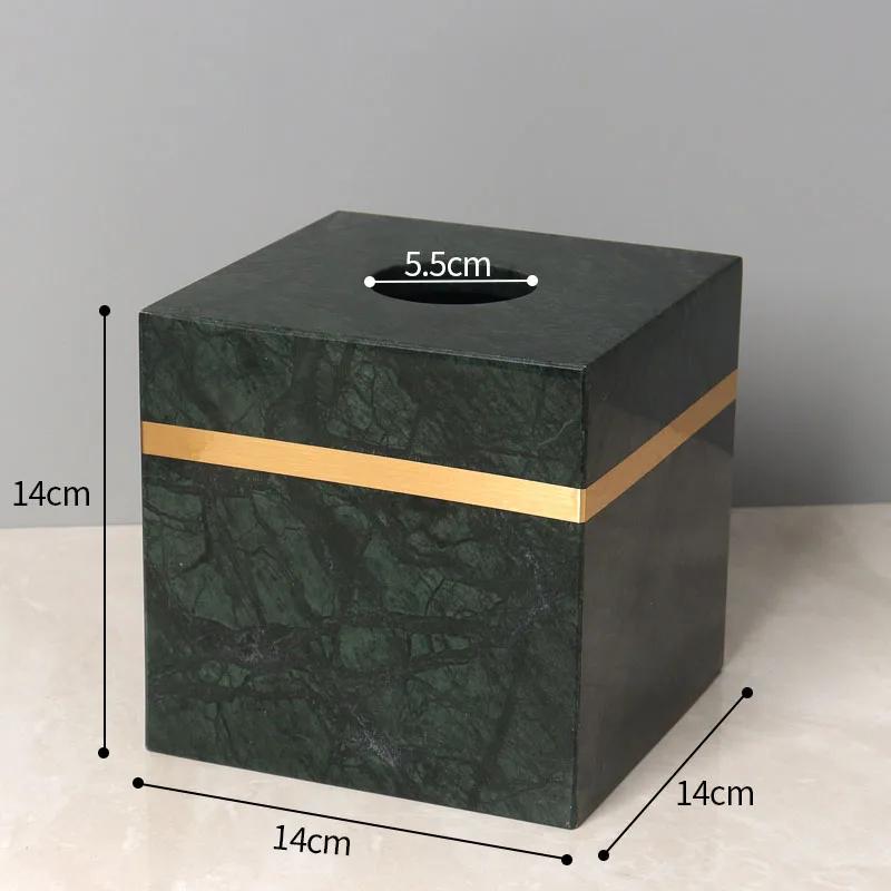 Natürliche Marmor-Taschentuchbox Goldener Strich Badezimmer-Papierboxen Westliches Restaurant Schreibtisch-Serviettenhalter Heimdekoration Modern