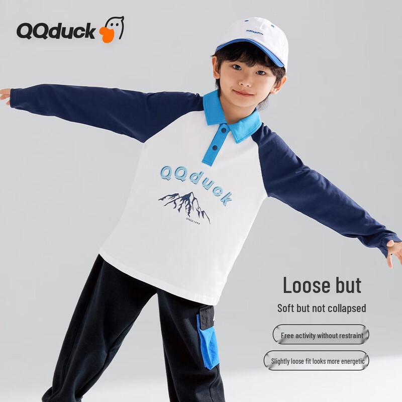 QQ DUCK Kids' Long-Sleeve Polo Shirt