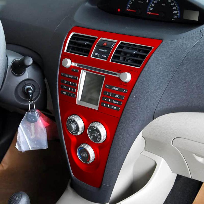 For Toyota Vios 2008-2013 Car-Styling 3D/5D Carbon Fiber Car Interior Center Console Color Change Molding Sticker Decals