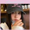 Retro Wash Denim Baseball Hat For Women Gray Wide Brim Sun Hat For Spring Fashion