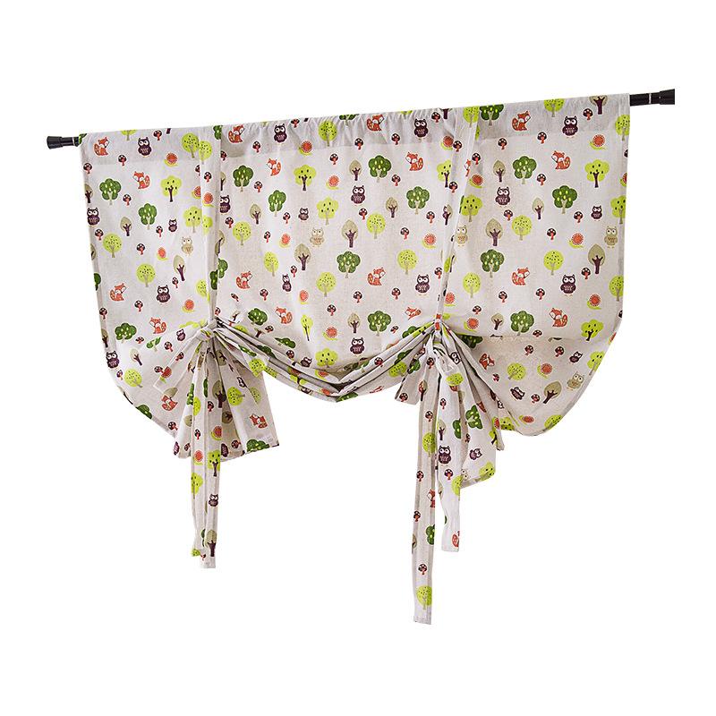 Finished Curtains Linen Cotton Printed Curtains Roman Curtains Short Curtains Children'S Curtains Blackout Curtains
