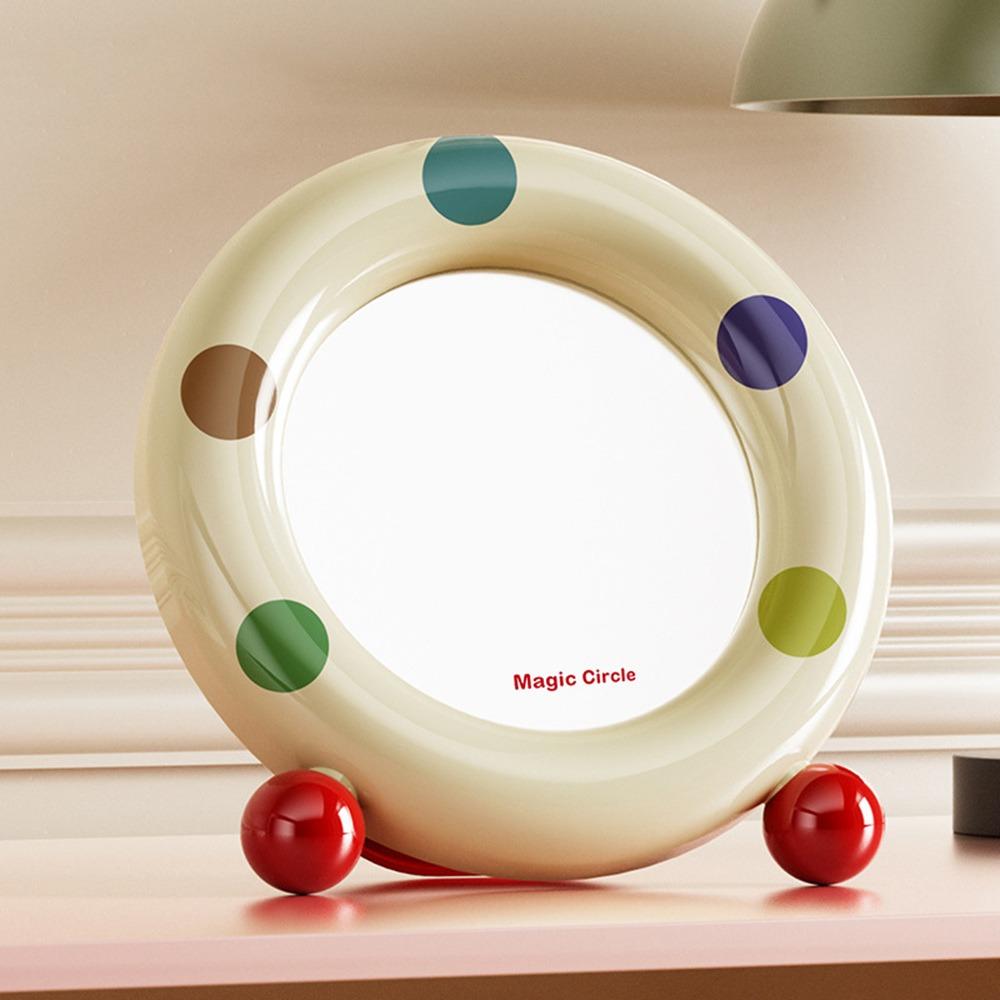 

Dopamine Desktop Makeup Mirror Round Dressing Mirror Fashion Vanity Mirror Bedroom Decoration