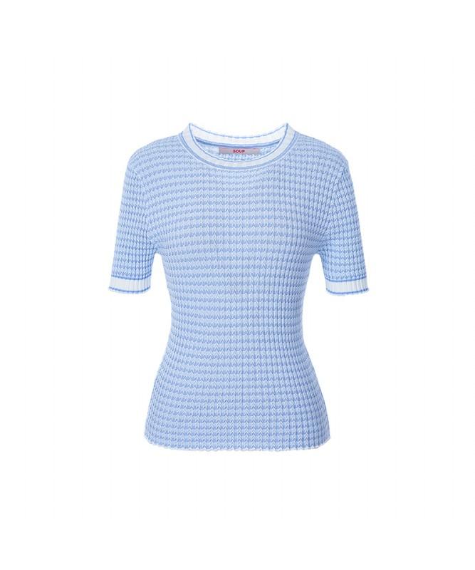 SOUP Slim Striped Short Sleeve Knit (Sa4Sk82)