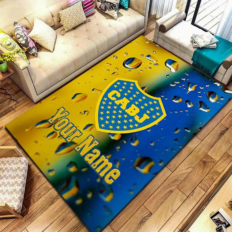 Boca Juniors Crest Custom Name Carpet Rug For Living Room Bedroom Home Sofa Decoration Kids Play Nonslip Floor Mat