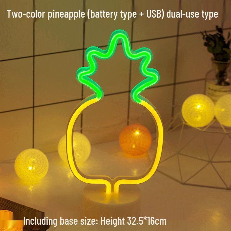 Lumière LED Néon Cactus & Flamant Rose pour Décorations de Fêtes