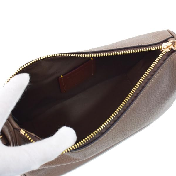 Coach Pebble Leather Bag with Kaylee Logo, 3-Way, Crossbody, Shoulder, Clutch, and Handbag, Dark Stone, CY707 [Used]