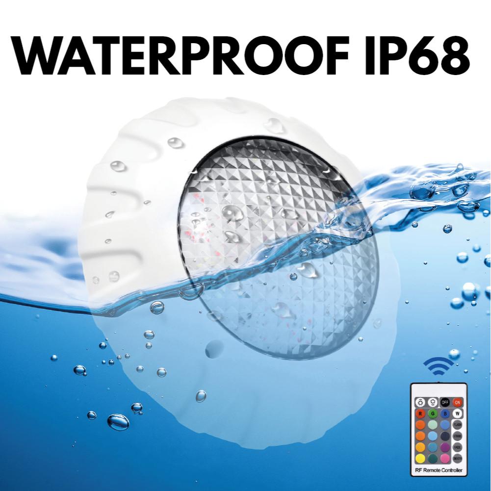 Schwimmbadleuchte LED RGB Farbwechsel DC12V IP68 Wasserdicht Teichleuchte mit Fernbedienung Unterwasserleuchte