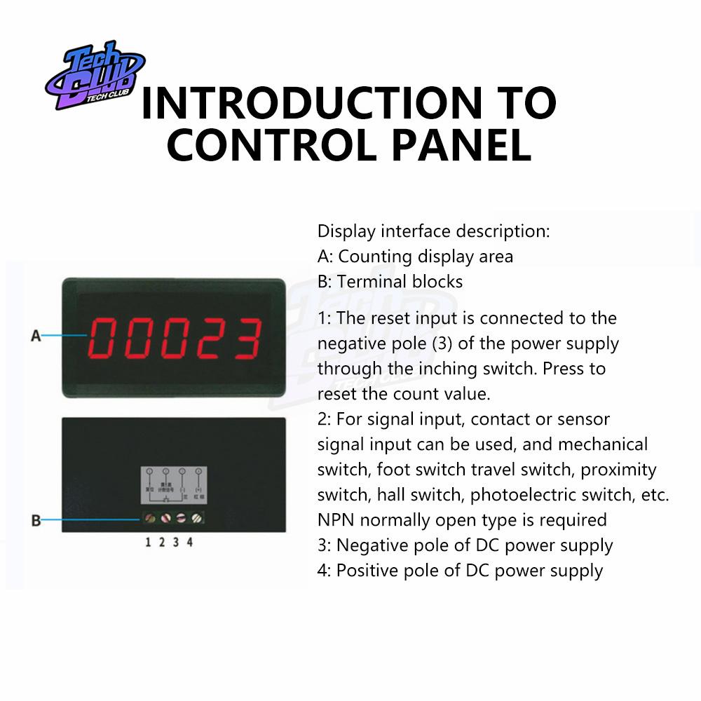 RS5135 DC 12-24V Red 5 Digit 0.56" LED Panel Counter Meter Up Plus Totalizer 0-99999 Measuring Tool 1
