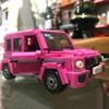 LOZ 1129 Model pojazdu różowy samochód terenowy drzwi otwierane Jeep Taxi Bus 3D DIY Mini bloki cegły zabawka budowlana bez pudełka