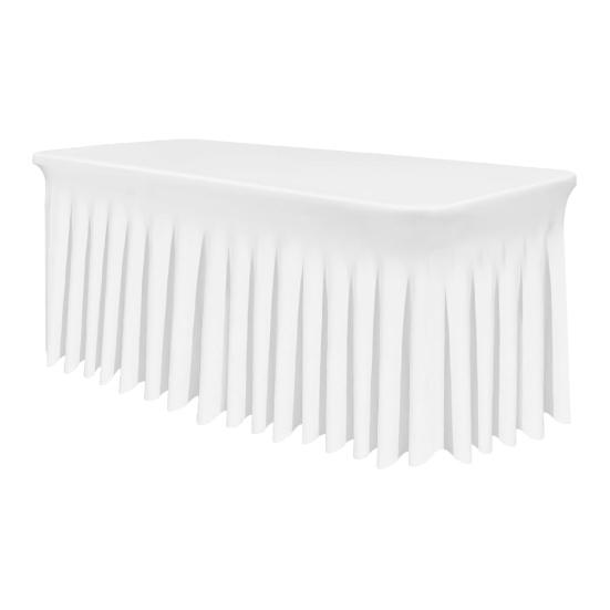 4ft 6ft Sizes Stretch Table Skirt Tutu Ruffled Tablecloth Table Cover Classroom Teacher Desk Back to School Supplies