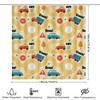 Vibrant Car-Themed Bathroom Shower Curtain For Kids Fun Animal Print Waterproof Fabric Shower Curtain With Hooks Set Home Decor