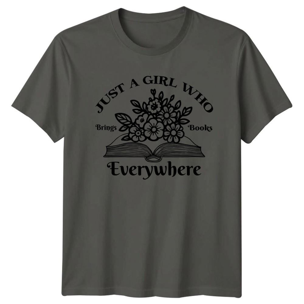 Just A Girl Who Brings Books Unisexs TShirt Bibliophile Reading S