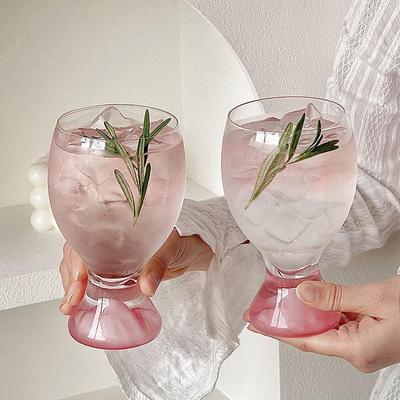 Creative Big Belly Wine Glass Colored Simple Champagne Glass Coffee Cup Vodka Cups Transparent Short Footed Beer Glass Gift