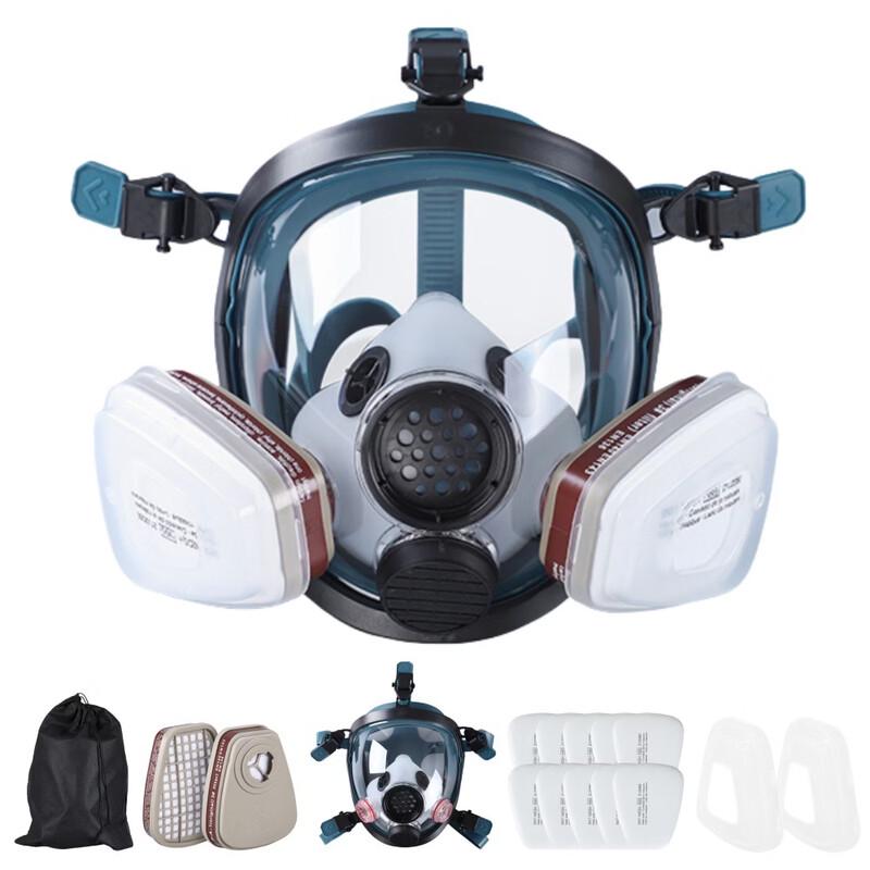 DAXTE Full-Face Industrial Respirator Mask 15-Piece Kit