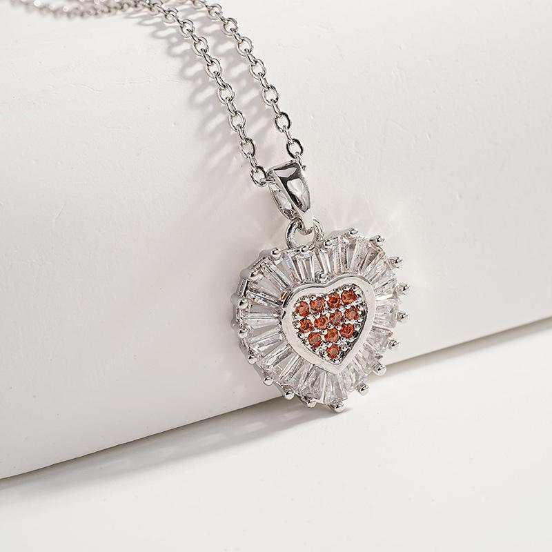 

Елегантне намисто з підвіскою у формі серця з цирконію для жінок помаранчевий