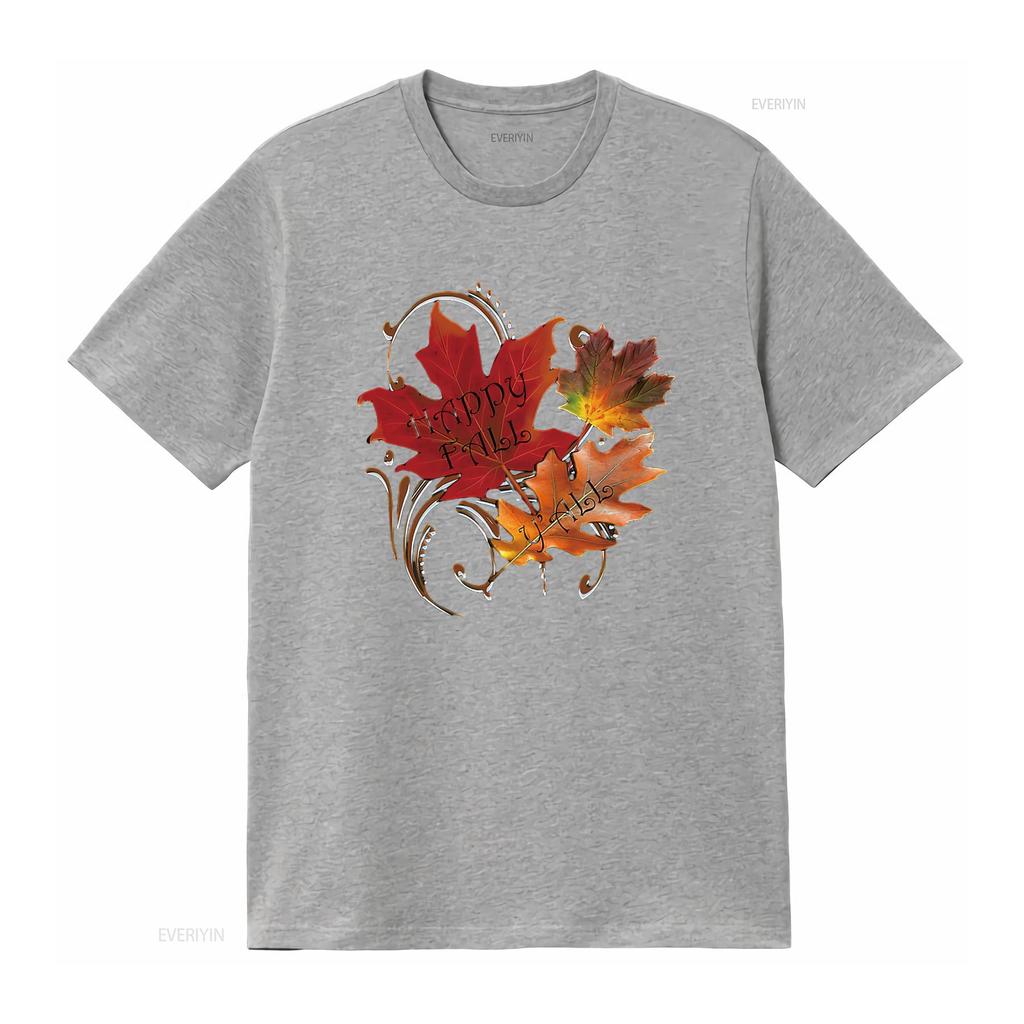 Fall Quote Happy Y all Cute Thanksgiving Design Autumn Womens T Shirt Black vintage Washed fashion Comfortable homme Versatile