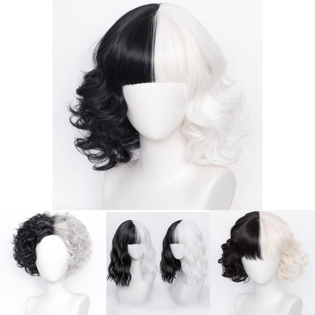 Elegant Cruella Cosplay Wig Short Hair High Temperature Fiber For Women