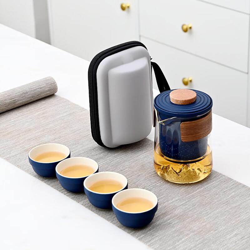 Jianglai Glass Distant Mountain Travel Tea Set