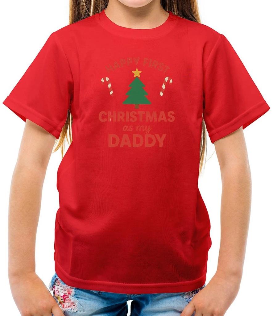 Happy First Christmas As My Daddy - Kids T-Shirt - 1st Cute Dad Xmas Love