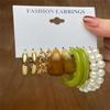 Women's Tassel and Pearl Crystal Stud Earring Set