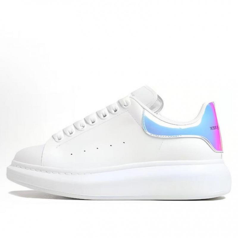 Original Mcqueen White Shoes Cowhide Versatile Board Shoes Men'S And Women'S Platform Muffin Shoes Increased By 5Cm