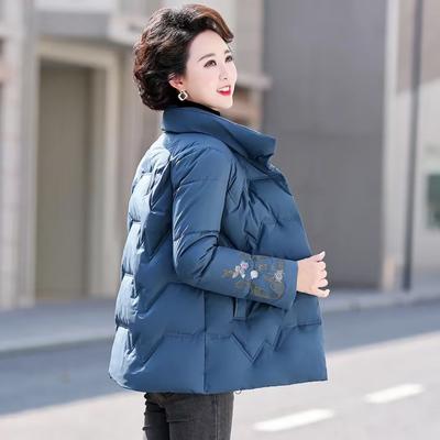 Bestickte Baumwolljacke für Frauen mittleren Alters und ältere Menschen mit verdicktem Mantel