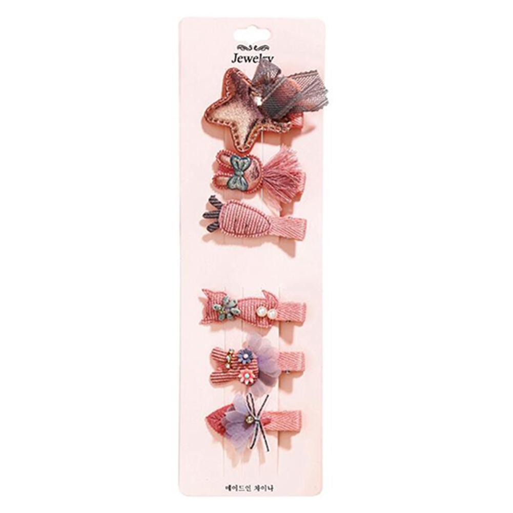 6 Piece Set Of Cute Cartoon Children'S Hairpins For Little Girls Decorated With  Hair Accessories