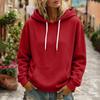Women's Color Long Sleeve Hoodie with Drawstring Hood and Pocket Casual Pullover