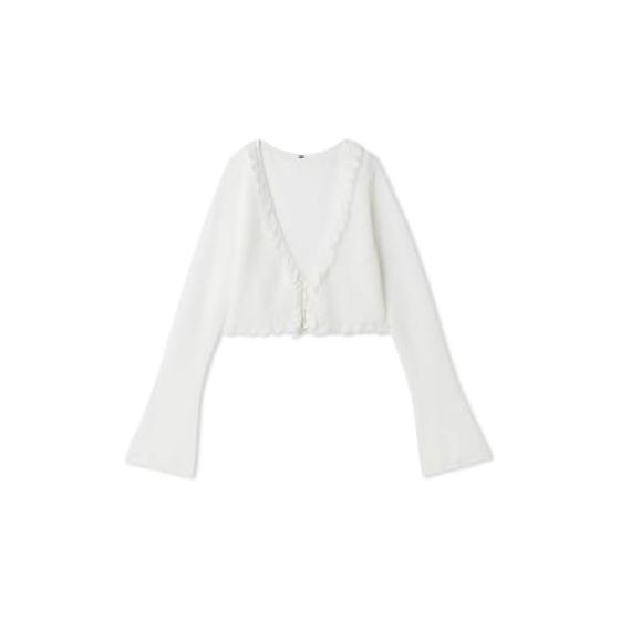 [Sneider] Sheer Ruffle Compact Cardigan SWNT261197 Women s