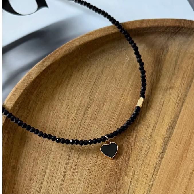 European-American Handmade Beaded Heart Necklace: Fashionable High-End Versatile Summer Jewelry