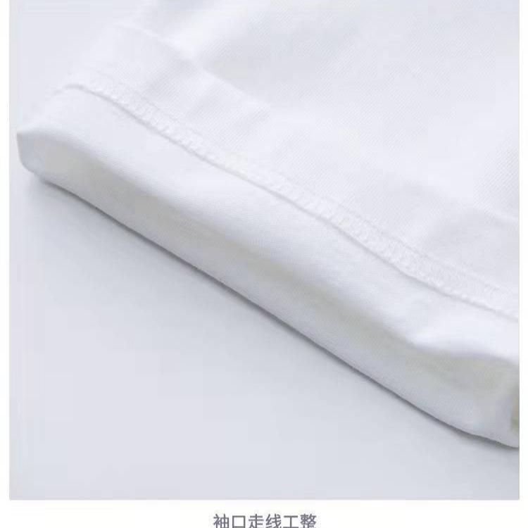 New summer couple's wear men's and women's front shoulder short-sleeved t-shirt loose clothes ins trendy half-sleeved t-shirt