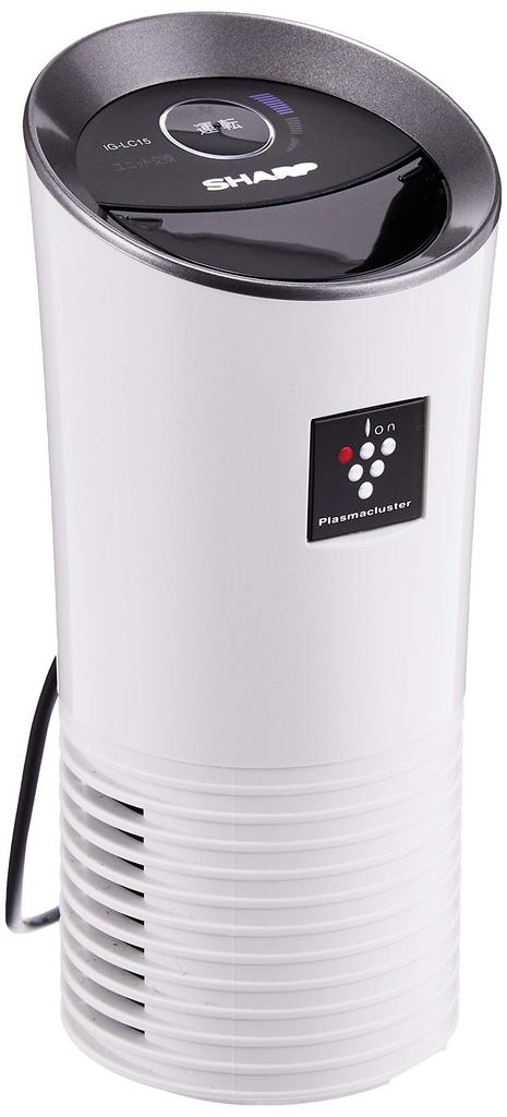 Sharp Plasmacluster Ion Generator, Air Purifier, Car Cup Type, High Concentration 25,000, Deodorizing, White, IG-LC15-W