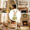 Easter Bunny Decor Standing Decorative Collectible Sculpture Bunny Sculpture Spring Figurines for Table Centerpiece Entryway