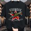Graphic T-Shirt for Men and Women Featuring The Il-2 Stuyk Attack Aircraft Red Five-Pointed and