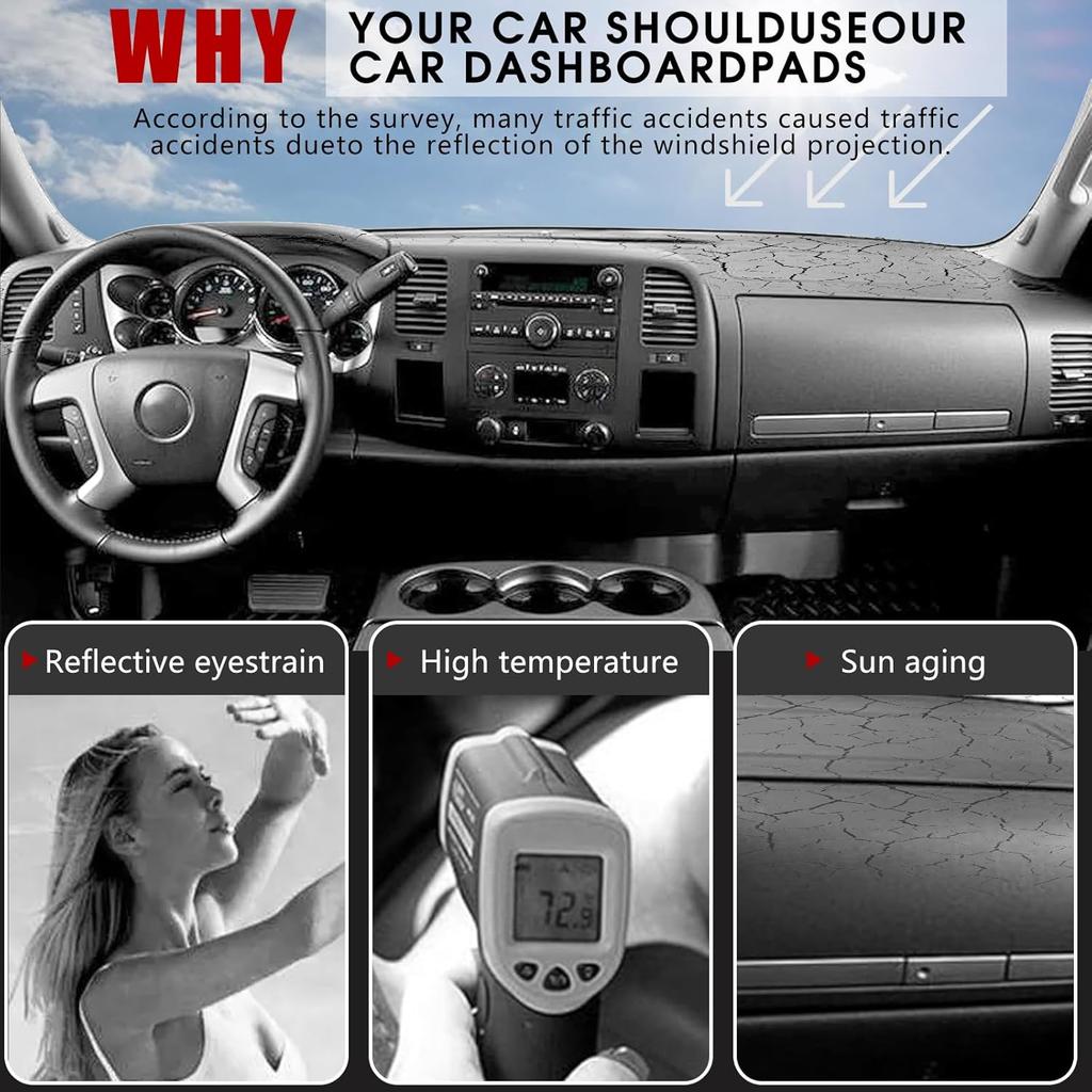 Dash Cover Mat Fit For 1999-2006 GMC Sierra/Chevy Silverado 1500 2500 3500 HD,2000-2006 GMC Yukon/Yukon XL/Chevy Suburban Tahoe Avalanche,Dashboard