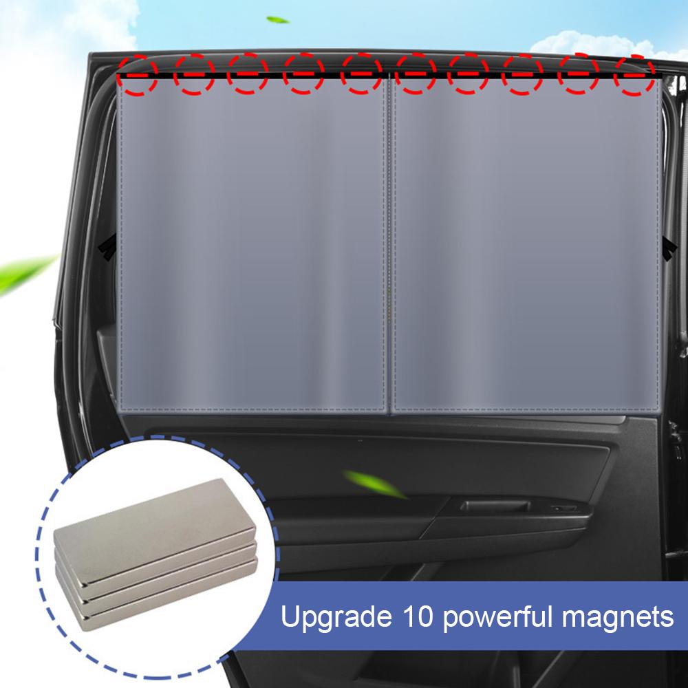 2Pcs Car Curtains Magnet Double Layer Side Window Sun Shade Privacy Curtain UV Block Sun Protection Cover for Children
