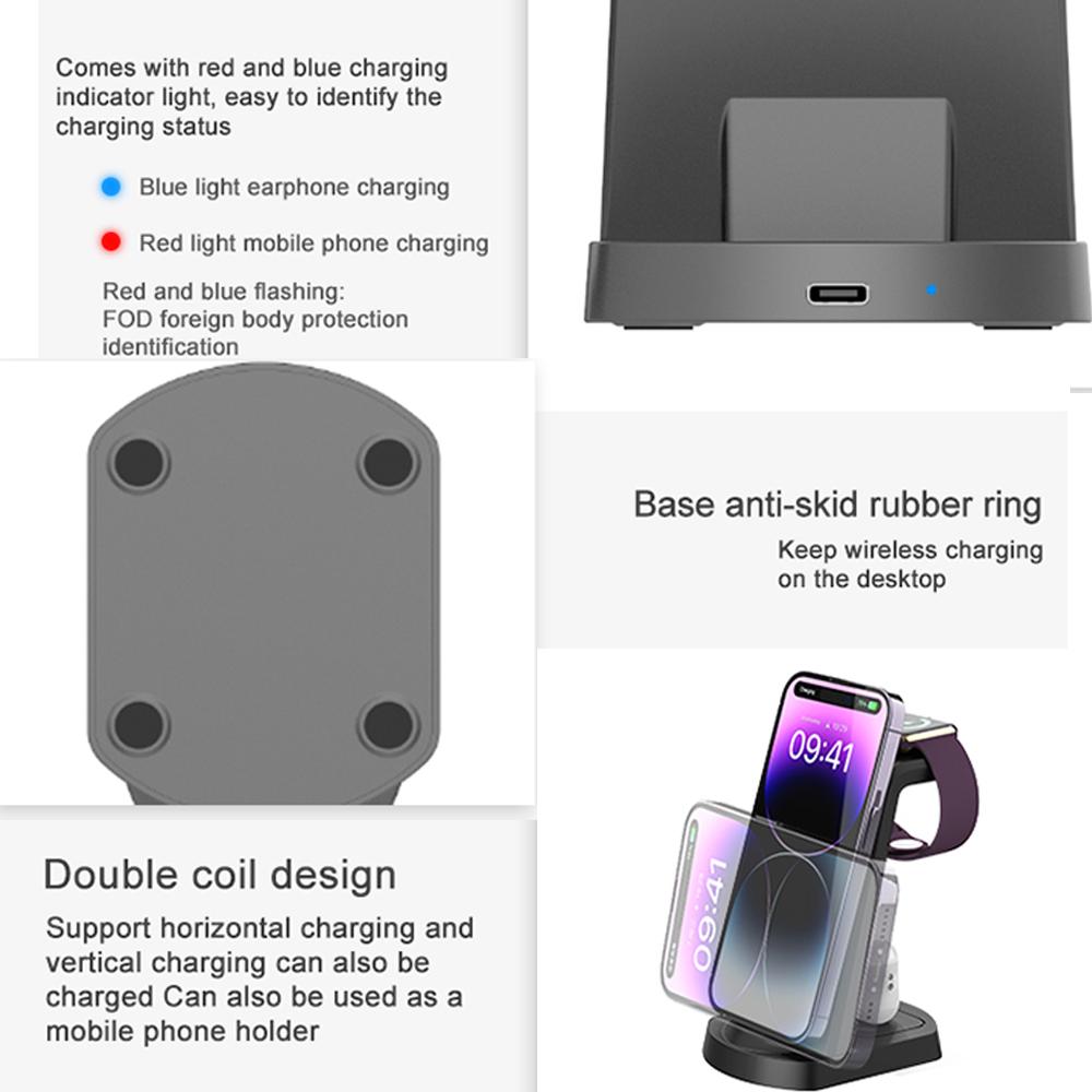 3 in 1 Kabellose Ladestation für iPhone 11/12/13/14/Pro/Max/XR/X/8, iWatch