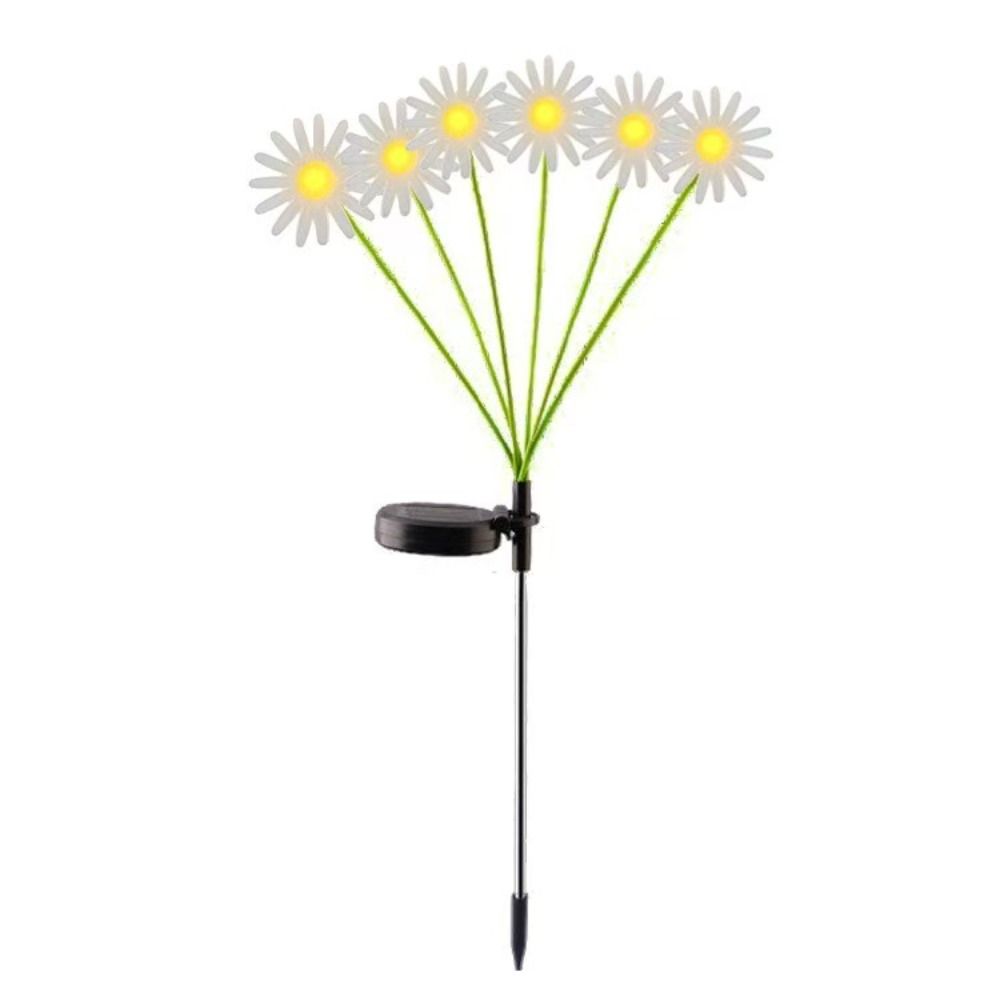 LED Solar Lamp Solar Daisy Lights Ground Plug Simulation Flower Solar Landscape Lights Solar Powered 6/8/10 LED