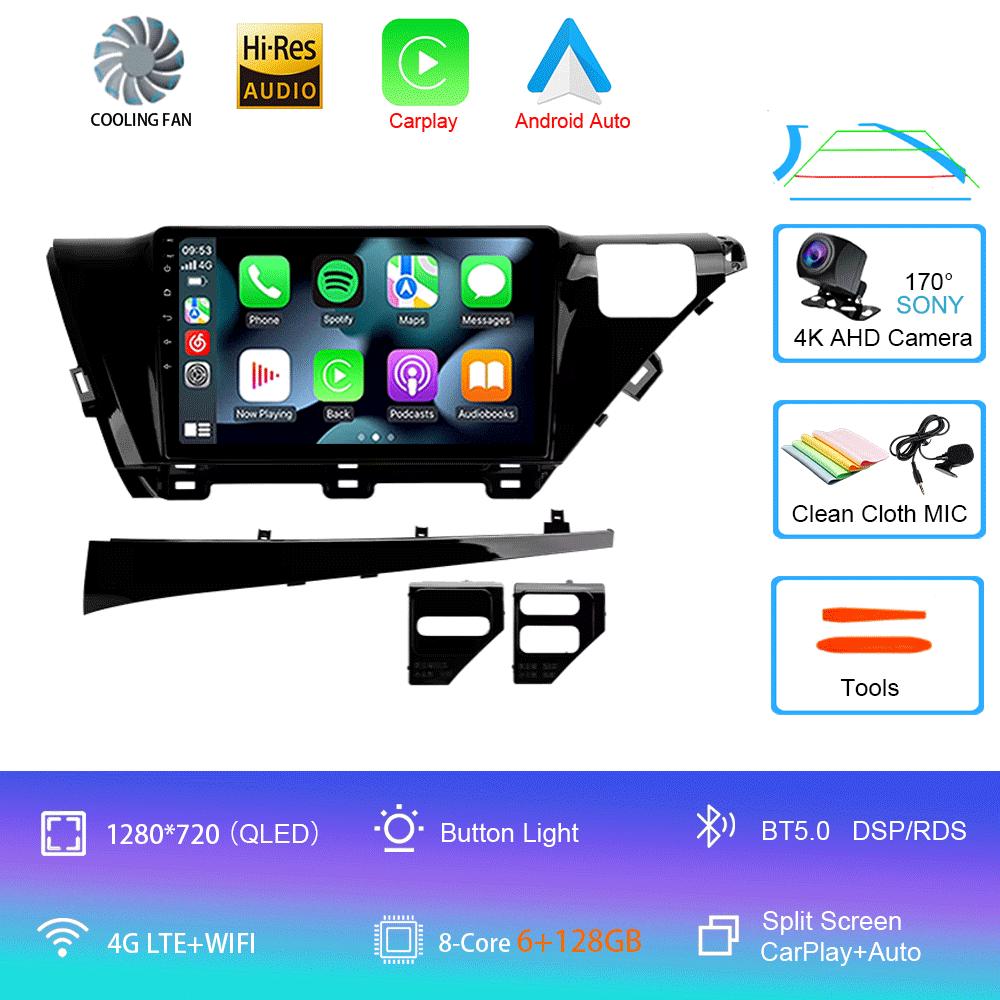 Car Radio Android 14 Carplay Auto For Toyota Camry 8 XV 70 2017 2018 2019 2020 Multimedia Video Player Navigation GPS Stereo DSP