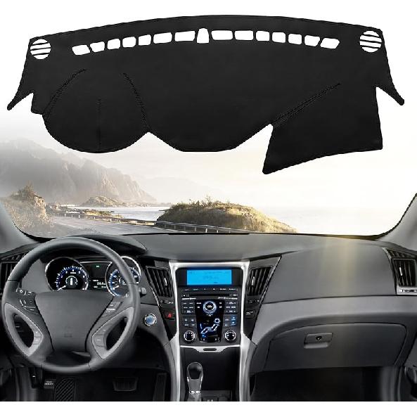 Leather Dashboard Dash Cover Mat Carpet PU Compatible With - Chevrolet Silverado&GMC Sierra 1500/2500HD/3500HD(Non-Compatible Hyundai Sonata NF)