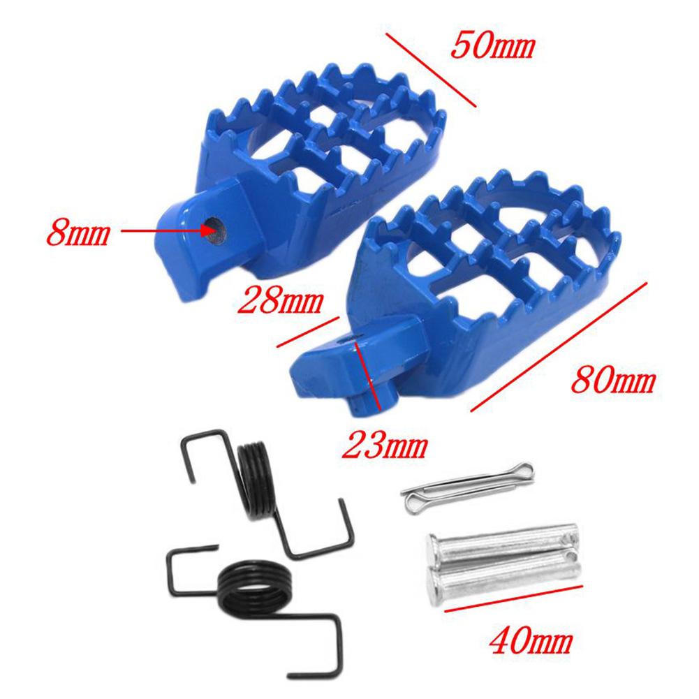 1 Pair Wide Fat Foot Pegs Pedal 8mm Metal Motorcycle Foot Pegs Pedals Footrest Kit for Honda XR50R CRF50 CRF70 CRF80 CRF100F