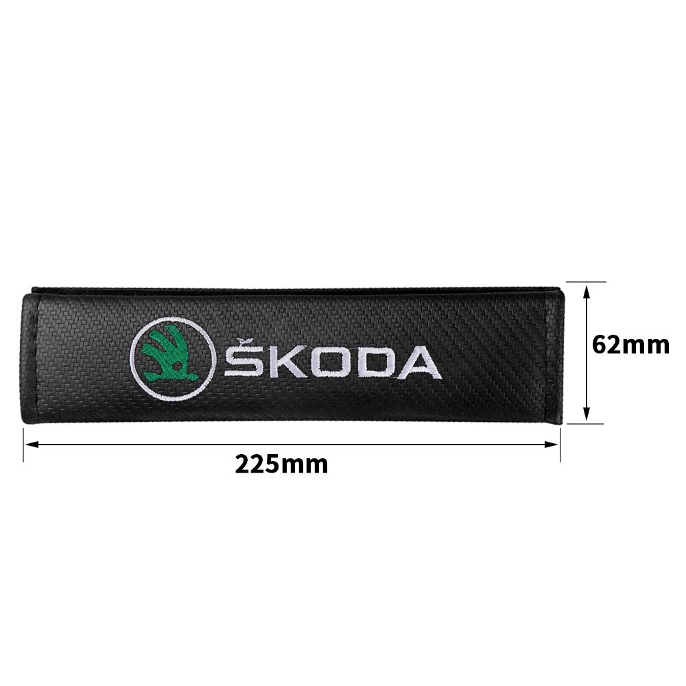 AEO1 For Skoda Kodiaq Fabia Kamiq Karoq Octavia 3 A5 A7 Rapid Scala Vrs Yeti Car Styling Seat Belt Pads Seat Shoulder Strap Pad Badge