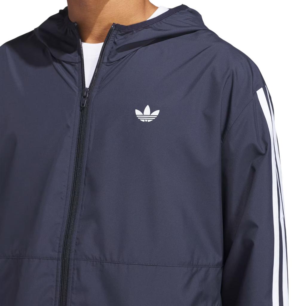 adidas Jachetă Unisex cu Logo în Dungă Originals, Croială Largă, Mânecă Lungă, Albastru Închis JC7591
