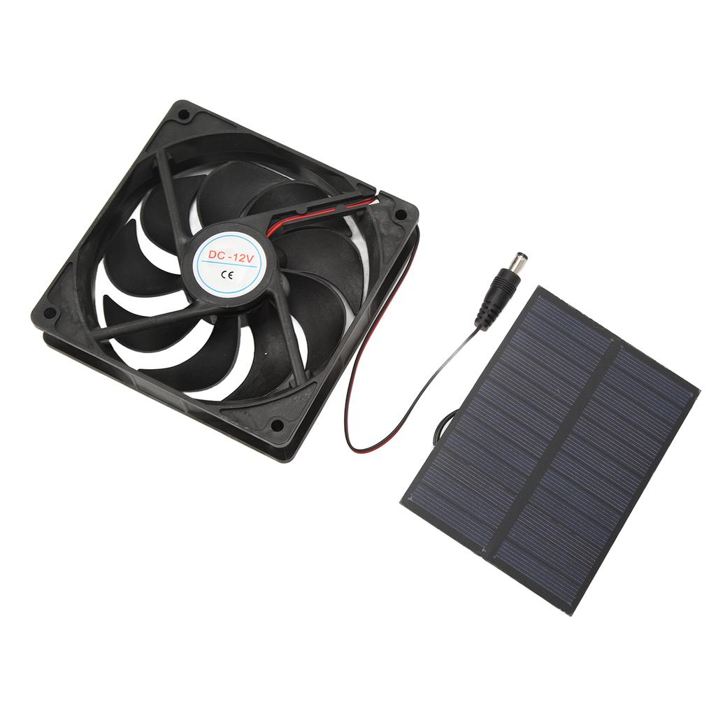 Outdoor Solar Panel Fan Kit Monocrystalline Silicon for Caravans Campers Toilets Pet Houses 12V 3W