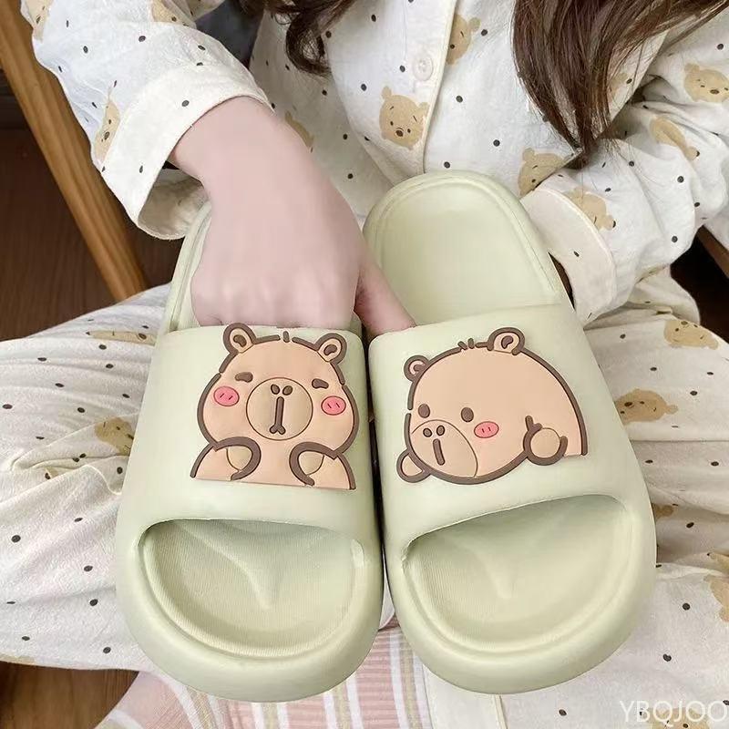 Fashion Summer New Beach Slipper Outdoors Nonslip Couple Shoes Cute Capybara Design slipper Men Women Thick Sole Slippers Zapatos 2025