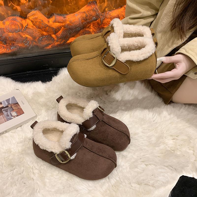 Women's Lightweight Comfortable Thick Sole Cold Warm Padded Snow Boots Non-slip Wear Outdoor Sports Furry Mouth Cotton Boots